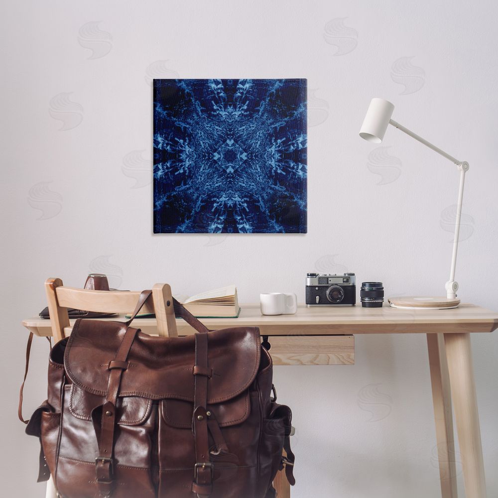 El Perkin Dark Tie Dye Style Canvas Wall Art Print in Room