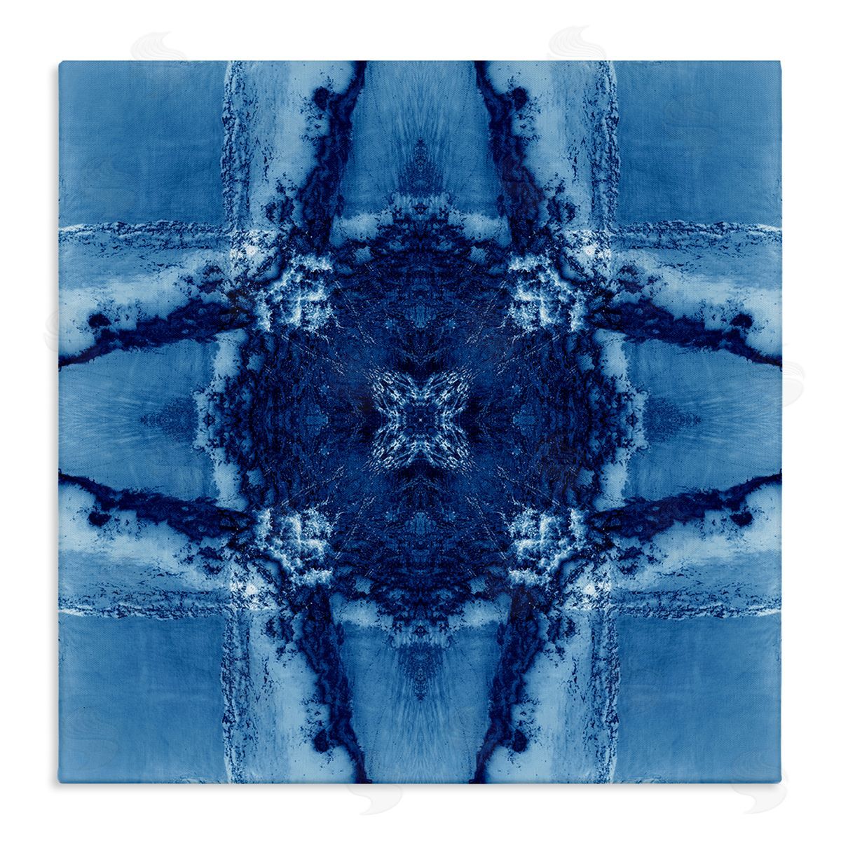 El Perkin Blue Geometric Shapes Canvas Wall Art Print