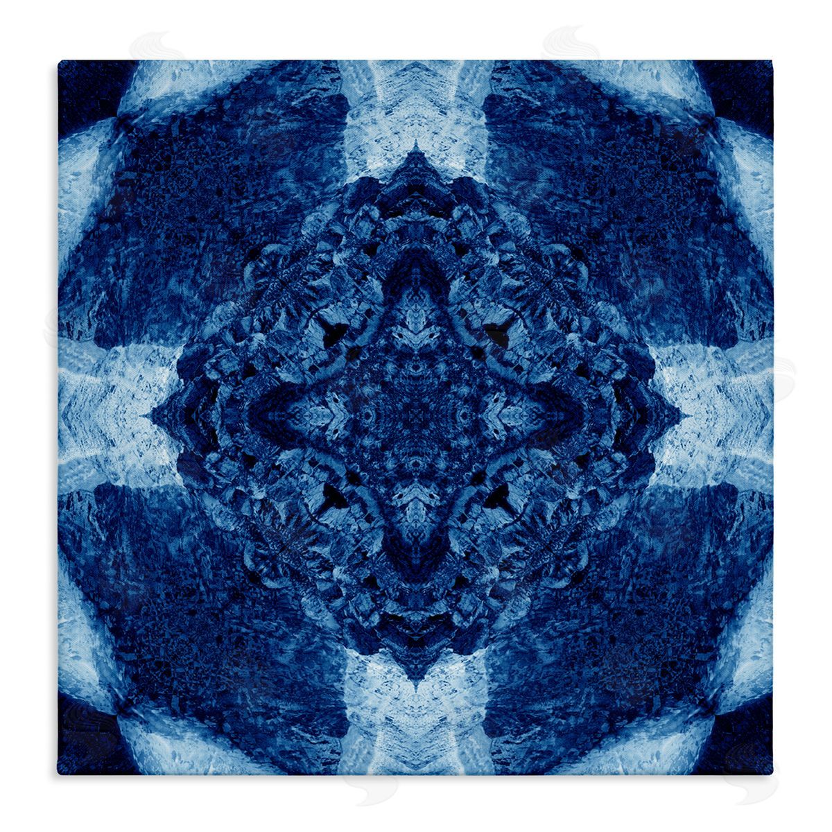 El Perkin Blue & White Geometric Canvas Wall Art Print