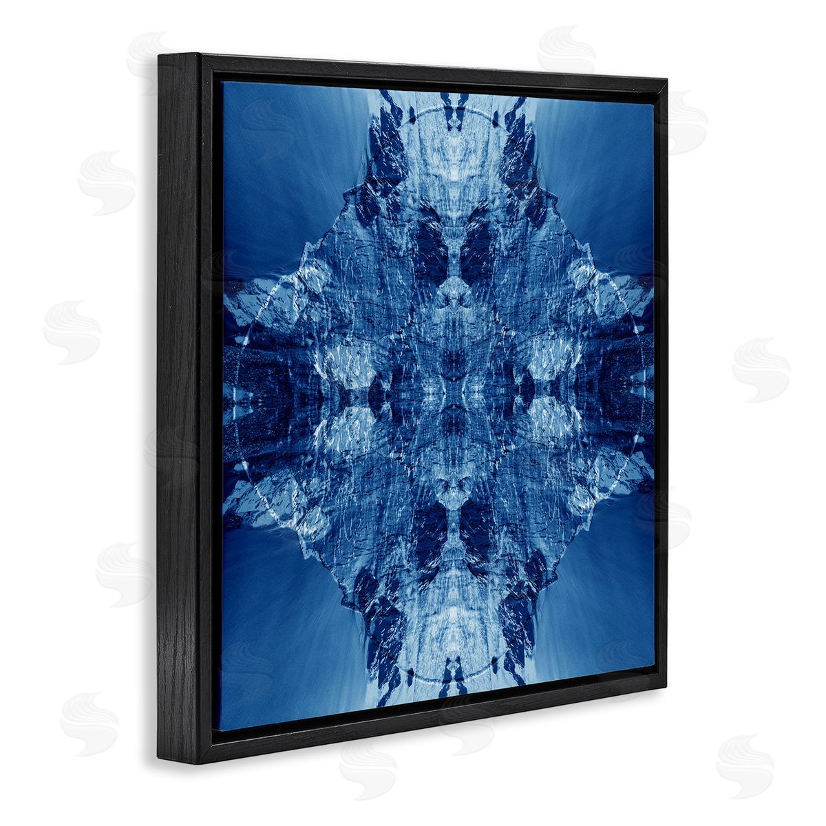 El Perkin Mirrored Symmetry Pattern Black Floating Frame Canvas Wall Art Print