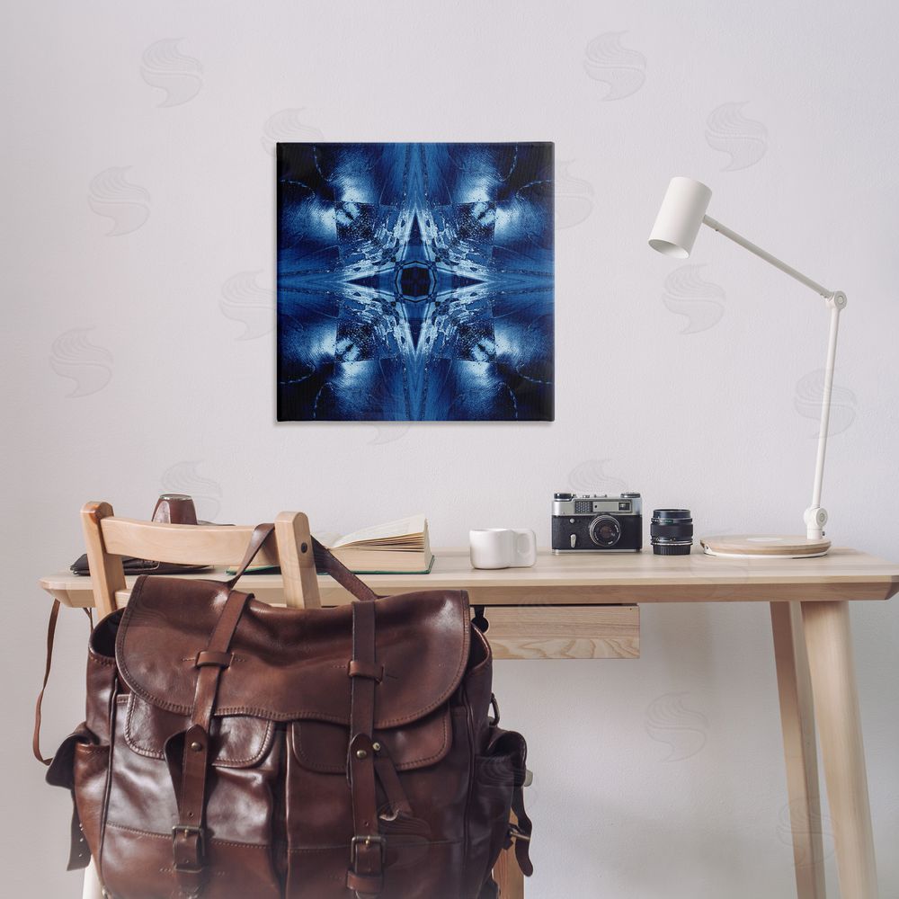 El Perkin Dark Mirrored Mosaic Canvas Wall Art Print in Room
