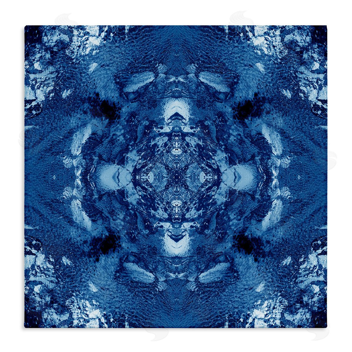 El Perkin Blue & White Mosaic Canvas Wall Art Print