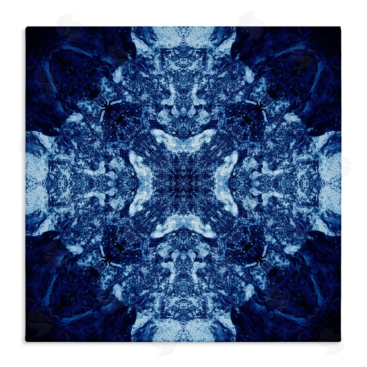 El Perkin Mosaic Pattern on Blue Canvas Wall Art Print