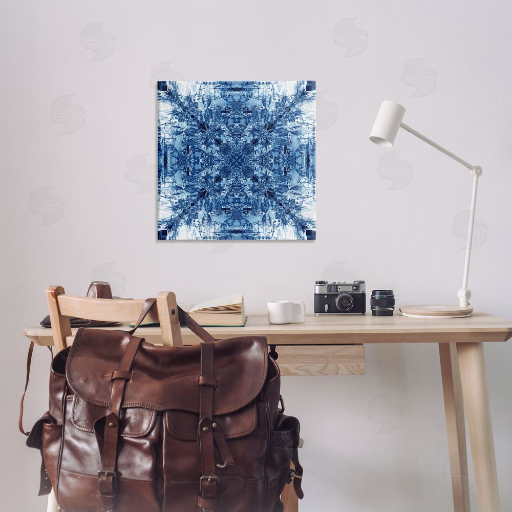 El Perkin Mosaic Pattern on White Canvas Wall Art Print in Room