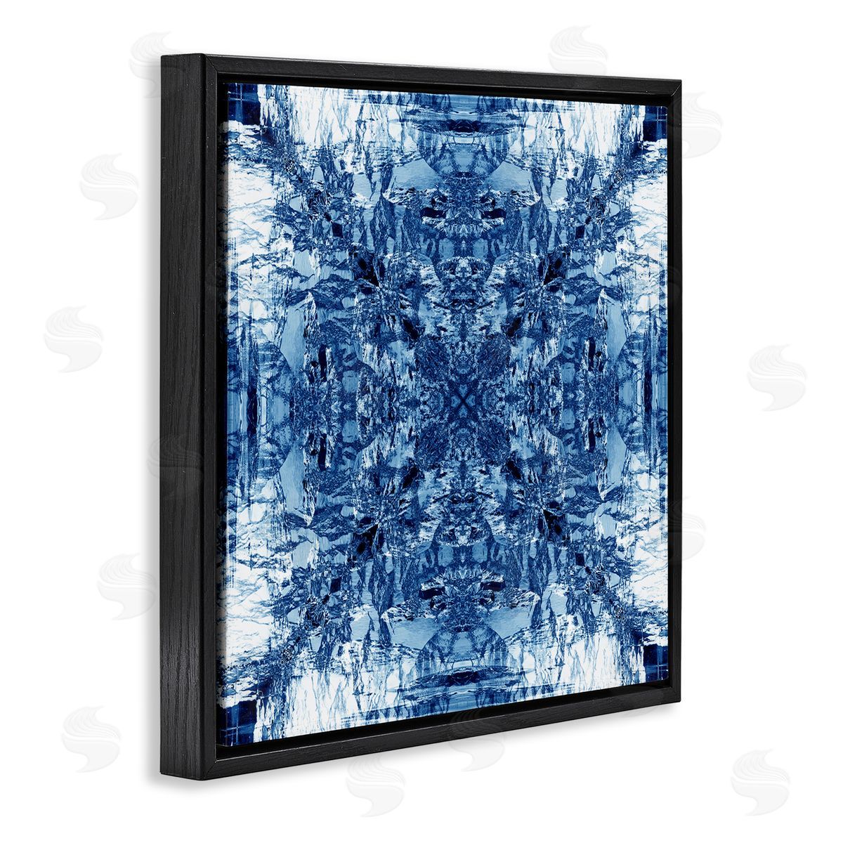 El Perkin Mosaic Pattern on White Black Floating Frame Canvas Wall Art Print