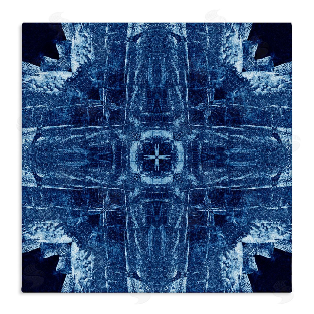 El Perkin Navy Blue Geometric Shapes Canvas Wall Art Print
