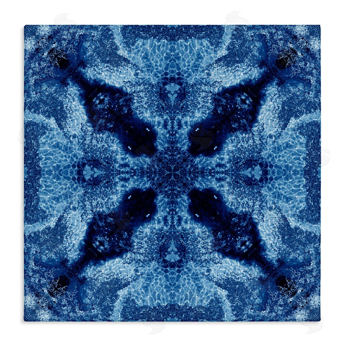 El Perkin Blue Mosaic Motif Canvas Wall Art Print