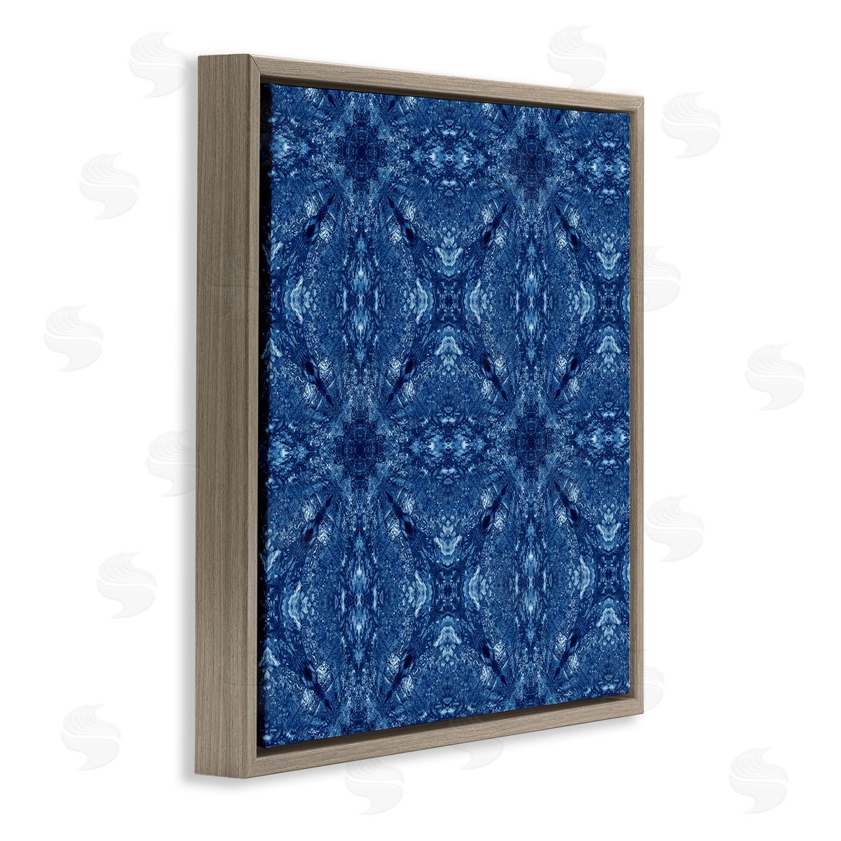 El Perkin Patterned Mosaic Tile Brown Floating Frame Canvas Wall Art Print