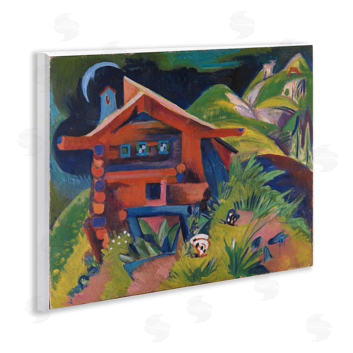 one1000paintings Kirchner Landscape Cabin Wooden Wall Plaque Art Print