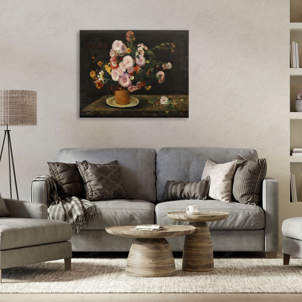one1000paintings Classical Bouquet of Asters Canvas Wall Art Print in Room