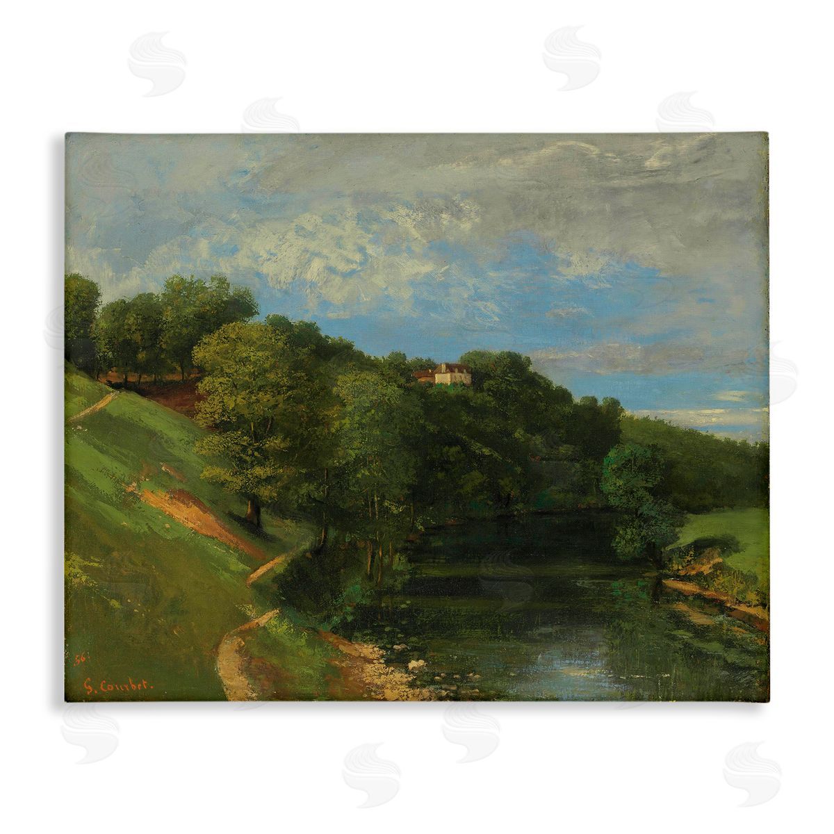one1000paintings Classic River Landscape Canvas Wall Art Print