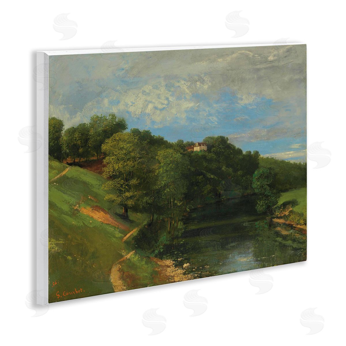 one1000paintings Classic River Landscape Wooden Wall Plaque Art Print