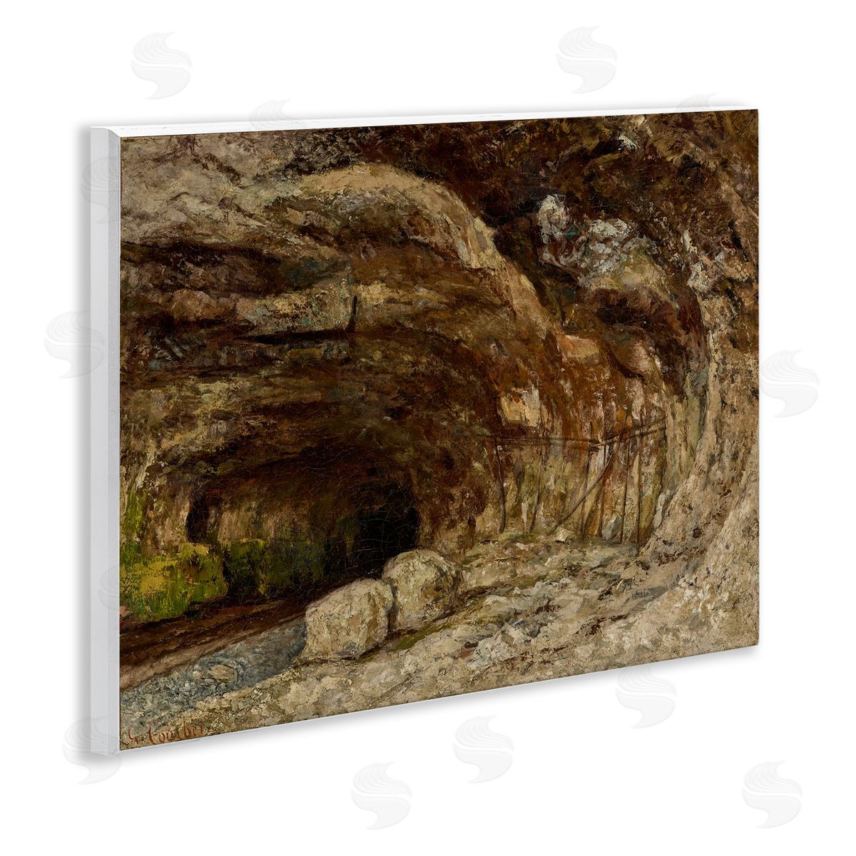 one1000paintings Classical Grotto of Sarrazine Wooden Wall Plaque Art Print