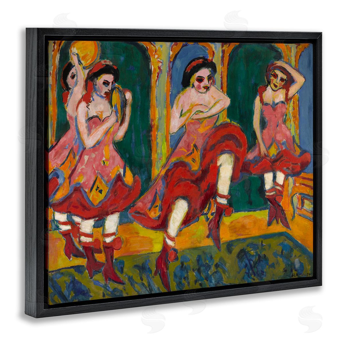 one1000paintings Classic Czardas Dancers Black Floating Frame Canvas Wall Art Print