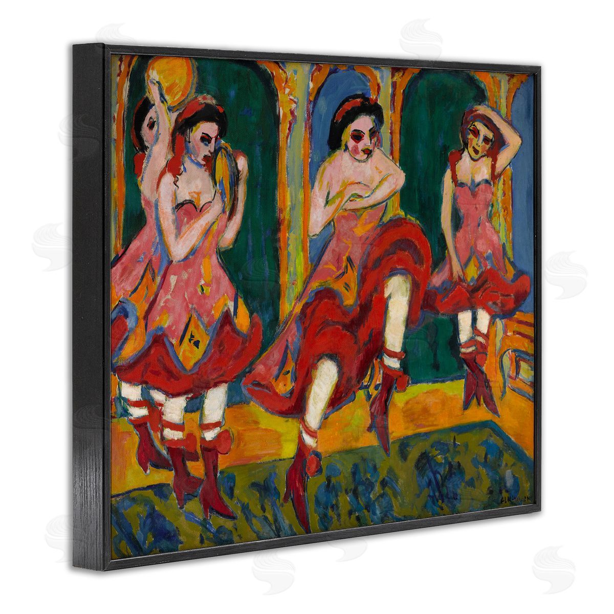 one1000paintings Classic Czardas Dancers Black Framed Giclee Wall Art Print