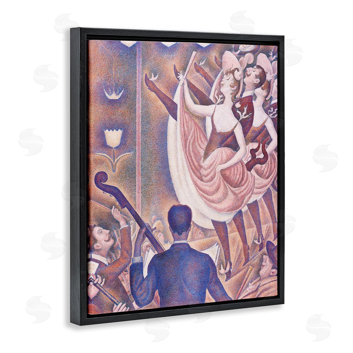 one1000paintings Classic Seurat Dancers Black Floating Frame Canvas Wall Art Print