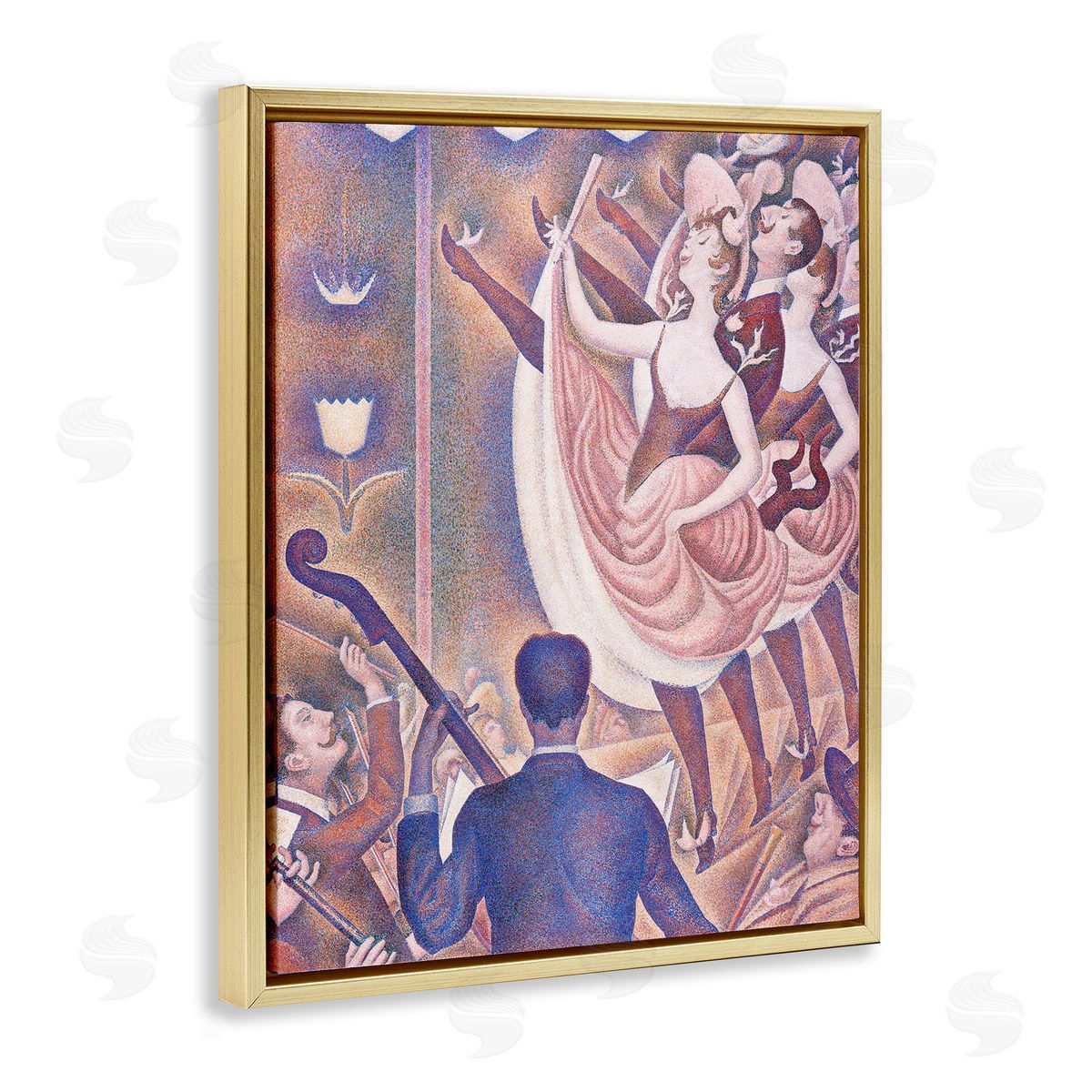 one1000paintings Classic Seurat Dancers Gold Floating Frame Canvas Wall Art Print