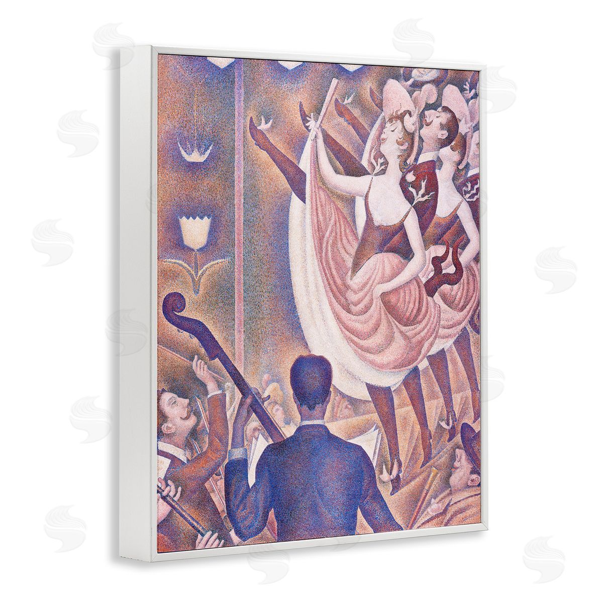 one1000paintings Classic Seurat Dancers White Framed Giclee Wall Art Print