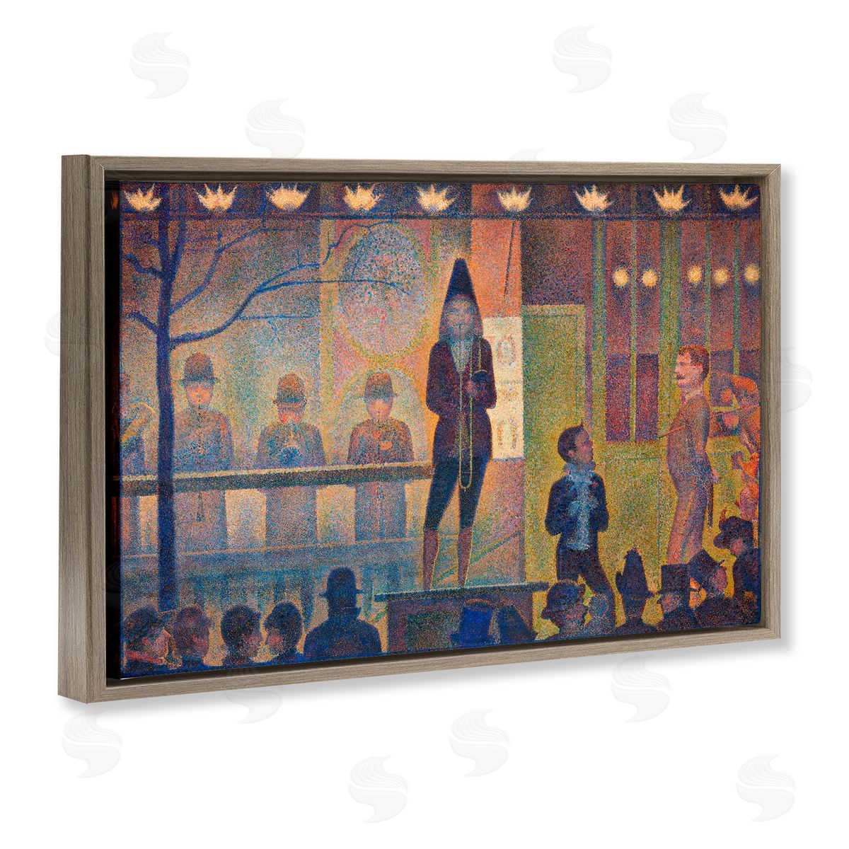 one1000paintings Classic Circus Sideshow Brown Floating Frame Canvas Wall Art Print