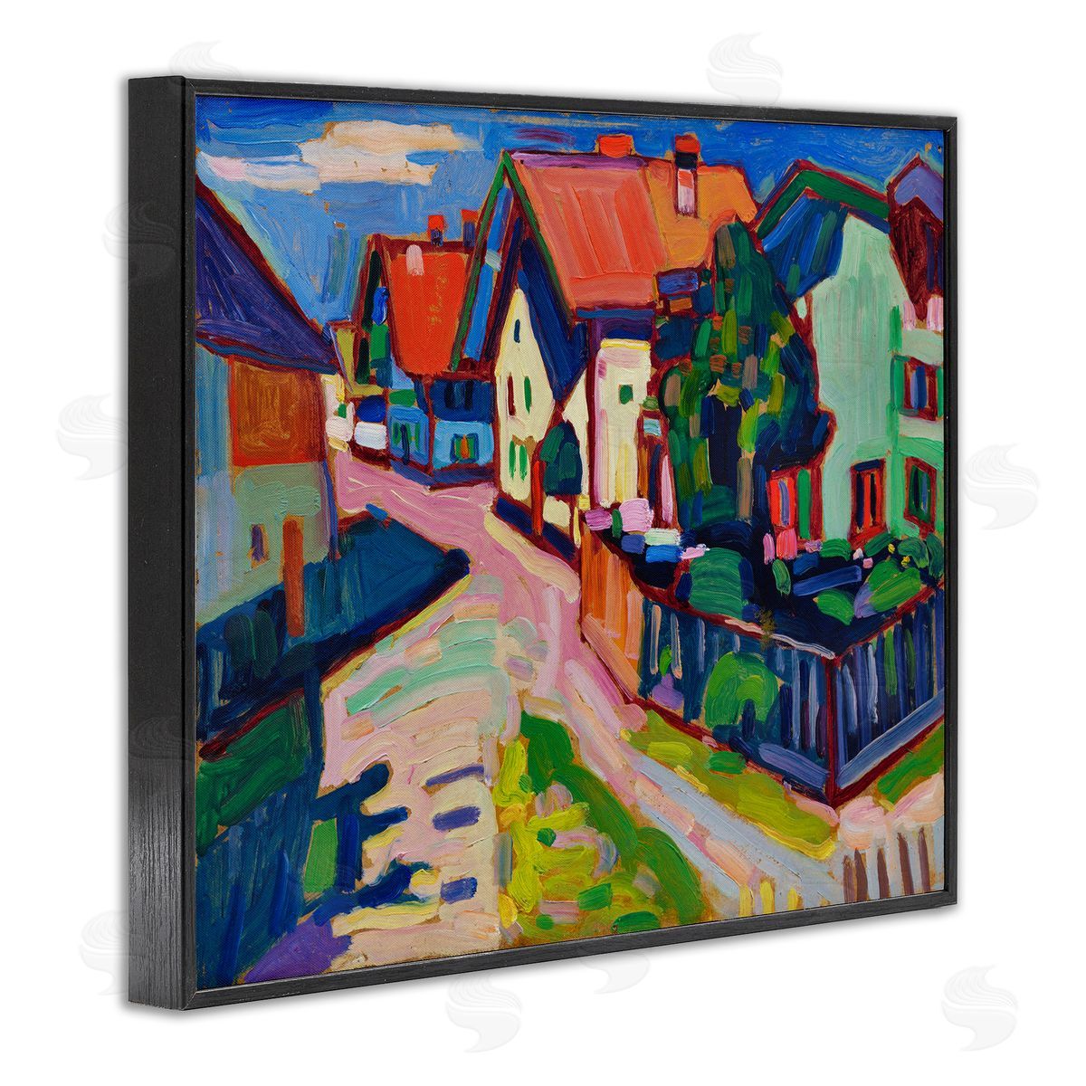 one1000paintings Kandinsky Murnau Landscape Black Framed Giclee Wall Art Print