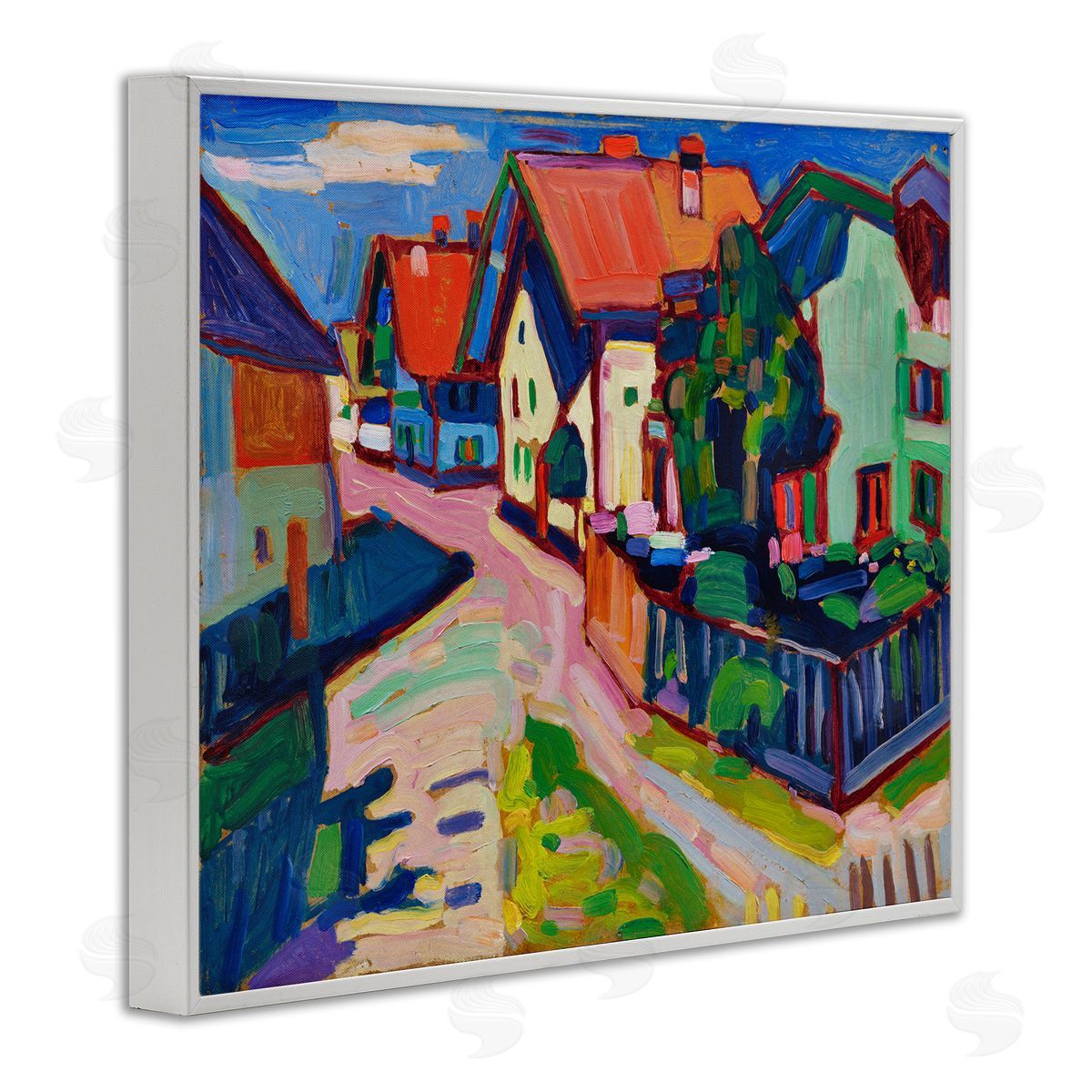 one1000paintings Kandinsky Murnau Landscape White Framed Giclee Wall Art Print