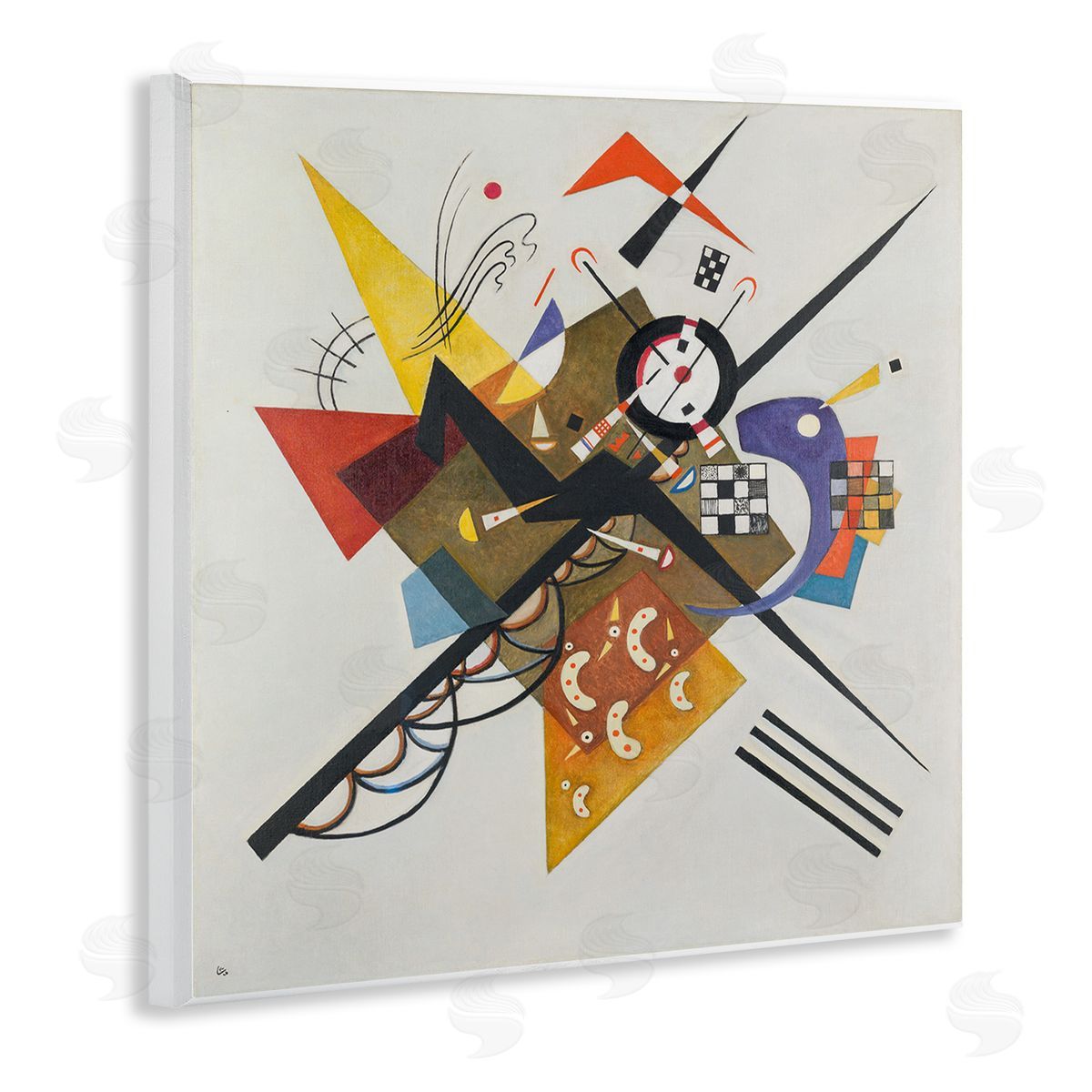 Kandinsky Painting on White Wood Plaque Wall Art, Home Decor by one1000paintings