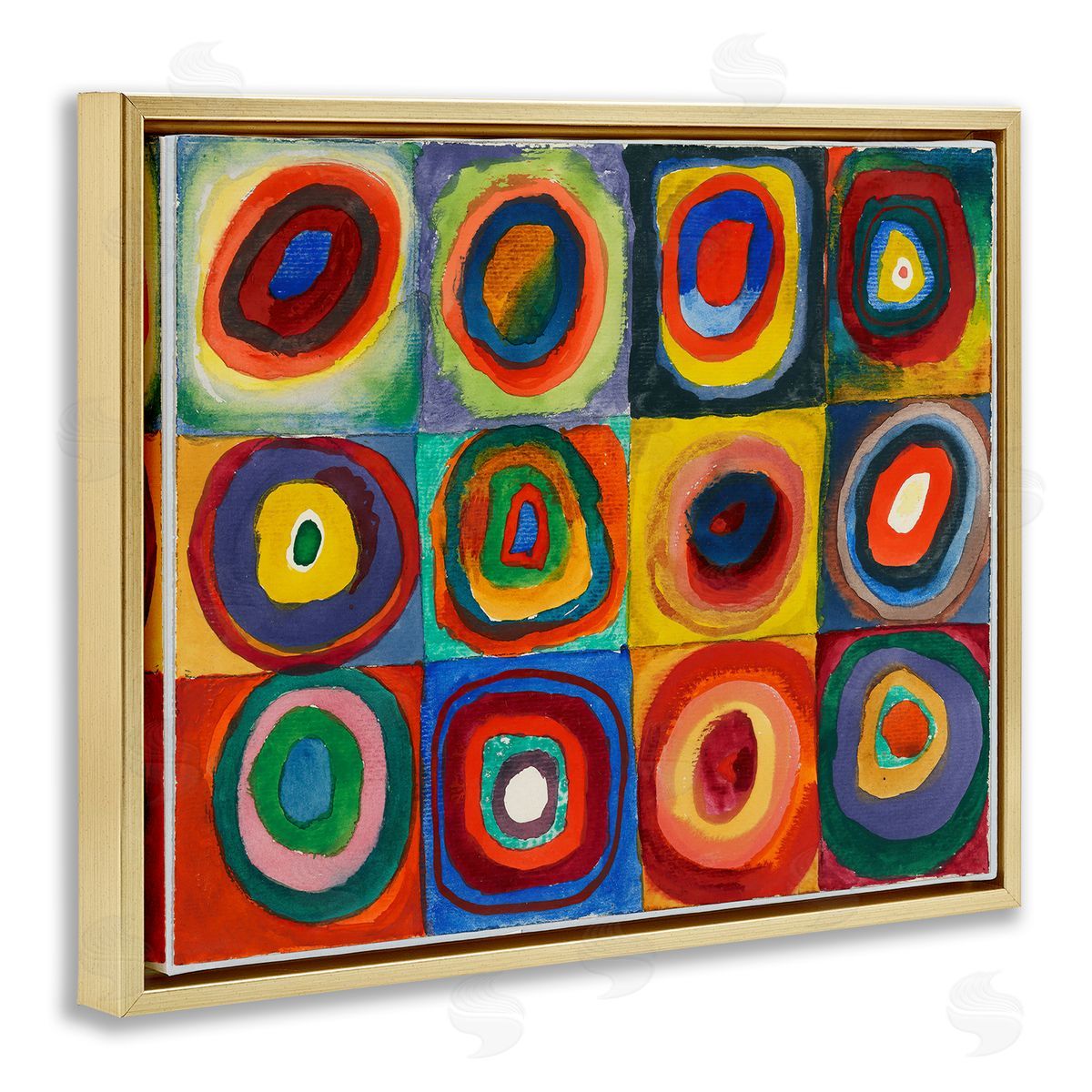 one1000paintings Kandinsky Classic Circles Gold Floating Frame Canvas Wall Art Print