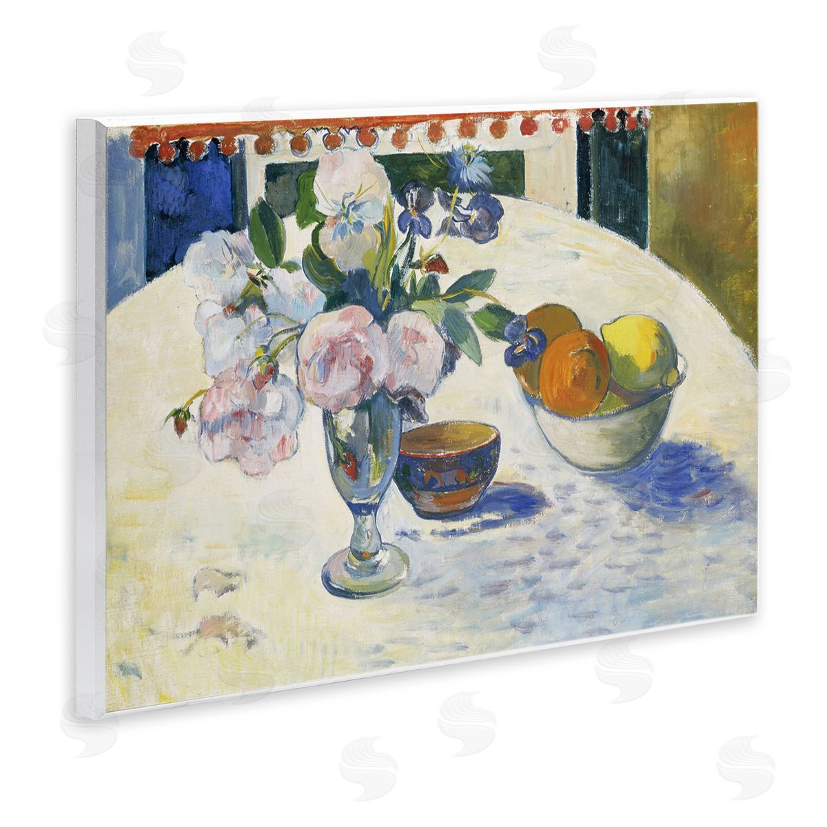 one1000paintings Classic Gauguin Flowers & Fruit Bowl Wooden Wall Plaque Art Print