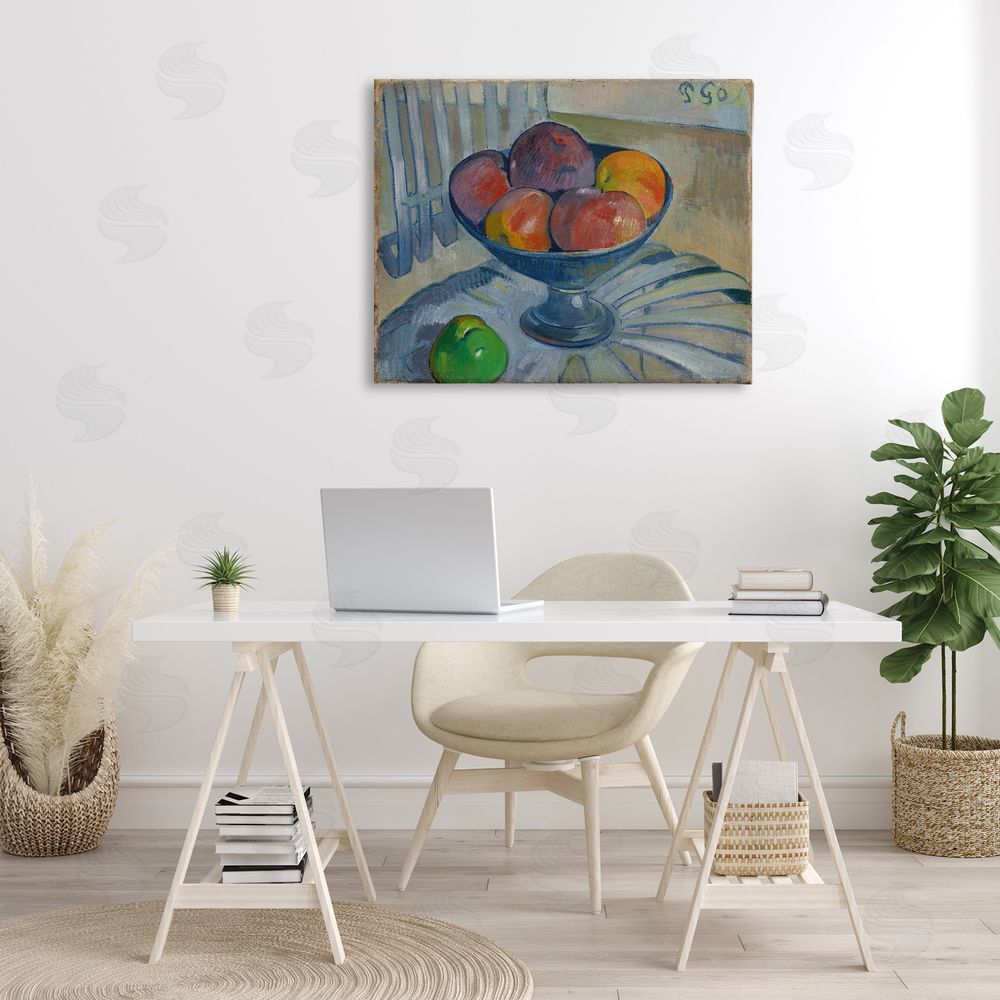 one1000paintings Classic Fruit Dish on Garden Chair Canvas Wall Art Print in Room