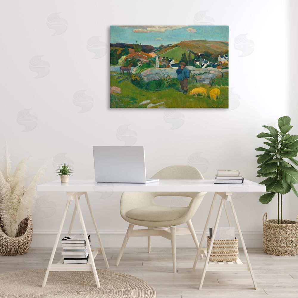 one1000paintings Classic Gauguin Swineherd Canvas Wall Art Print in Room