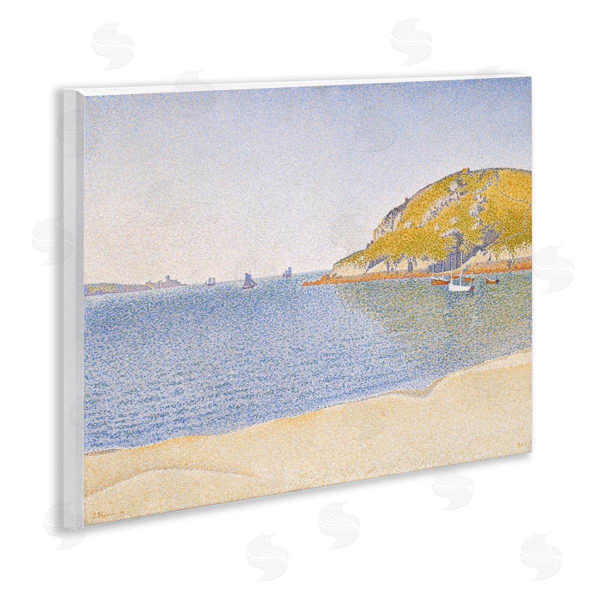 one1000paintings Classical Signac Port Painting Wooden Wall Plaque Art Print