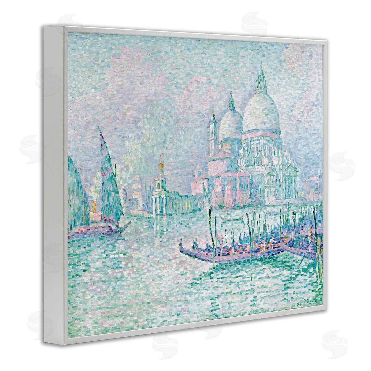 one1000paintings Classical Venice Signac Painting White Framed Giclee Wall Art Print