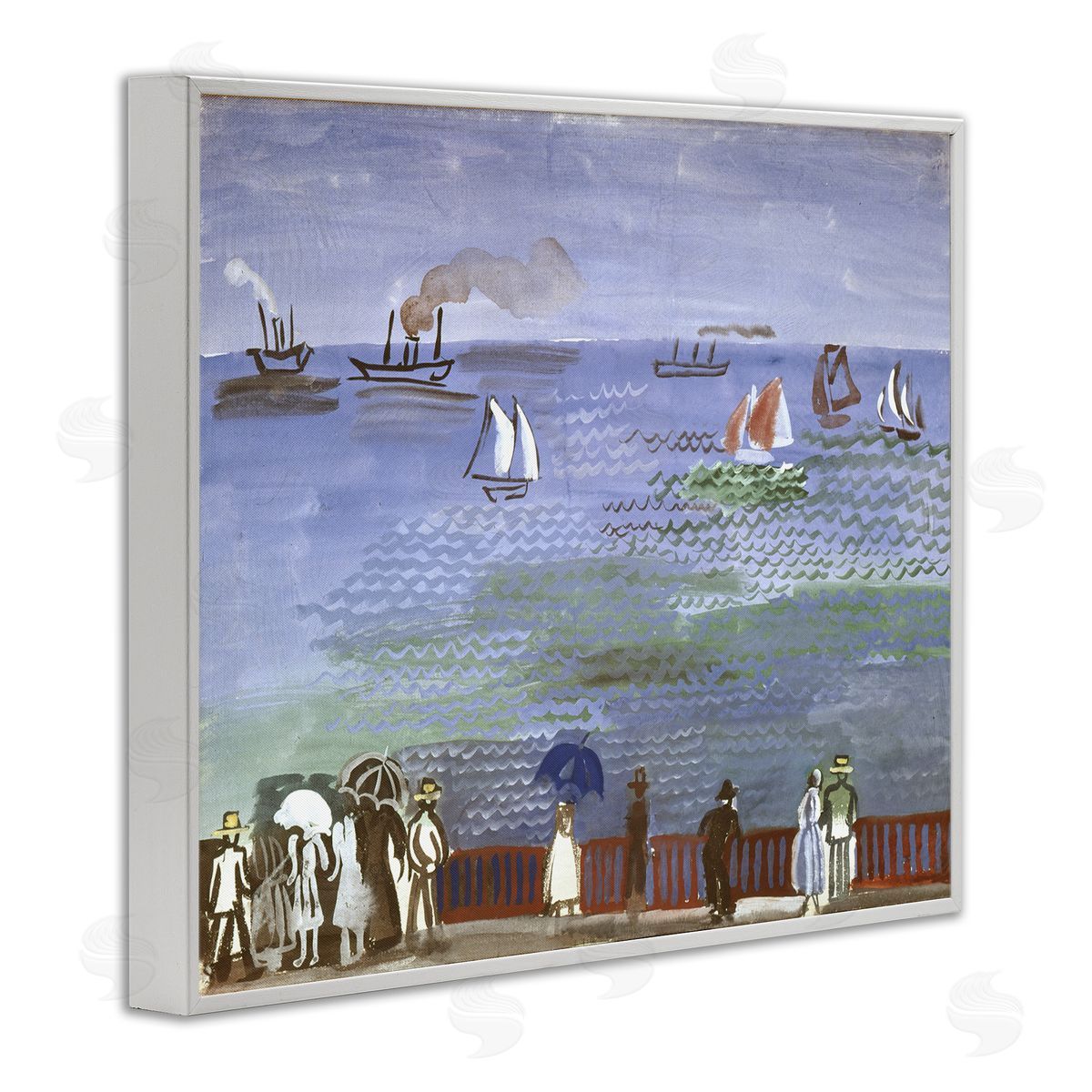 one1000paintings Classic Raoul Dufy Nautical Scene White Framed Giclee Wall Art Print