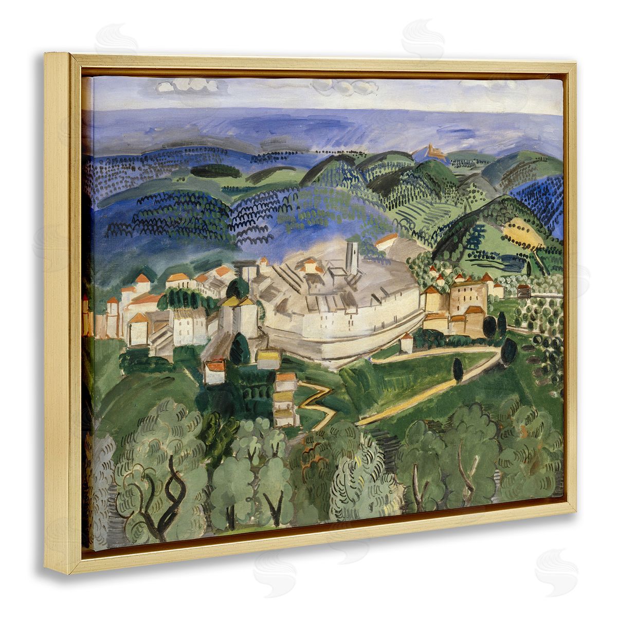 one1000paintings Classic Raoul Dufy Landscape Gold Floating Frame Canvas Wall Art Print