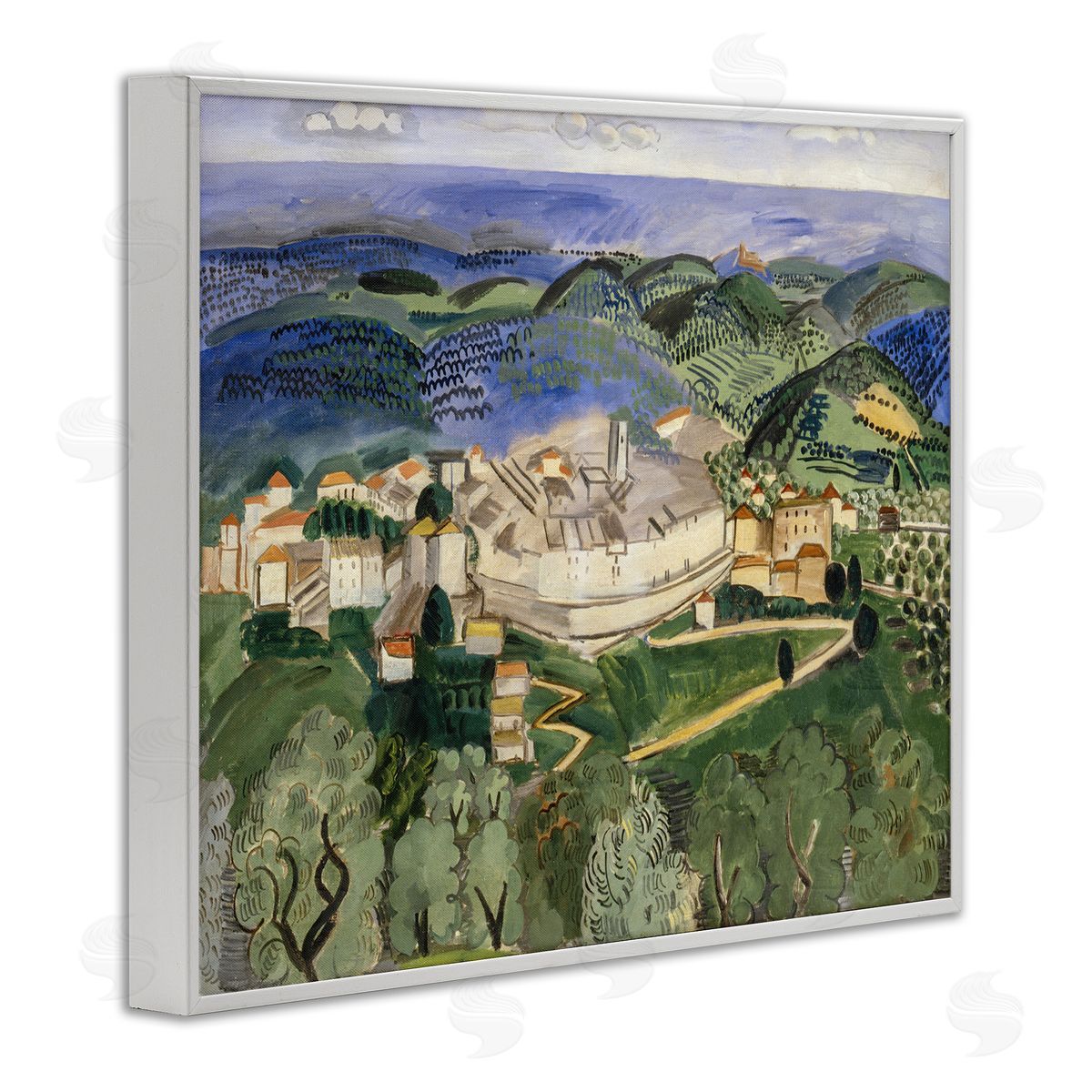 one1000paintings Classic Raoul Dufy Landscape White Framed Giclee Wall Art Print