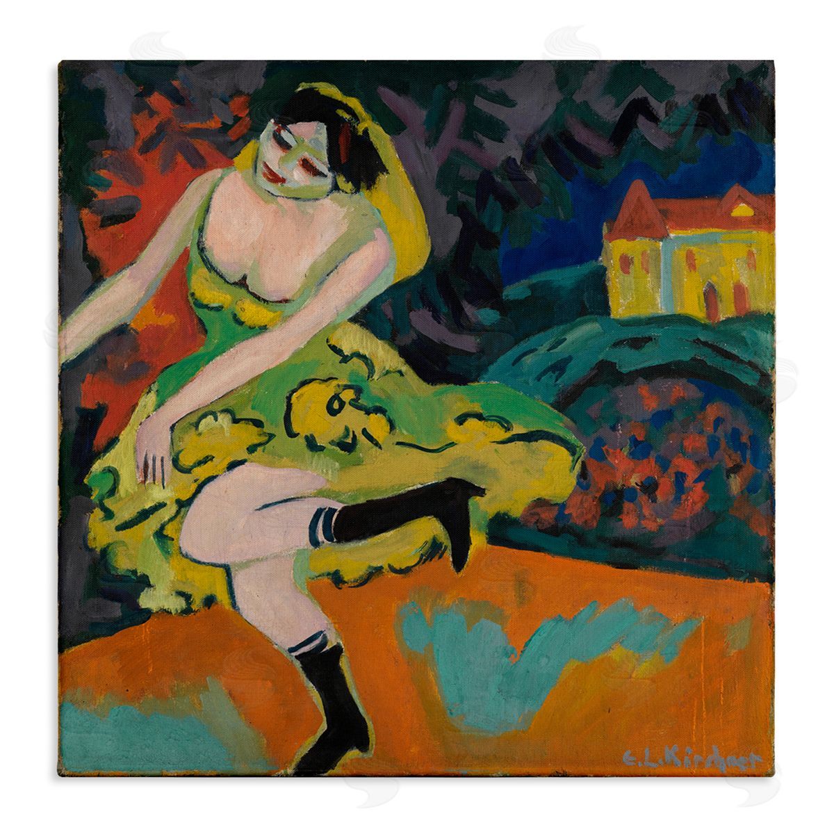one1000paintings Kirchner Painting of Woman Canvas Wall Art Print