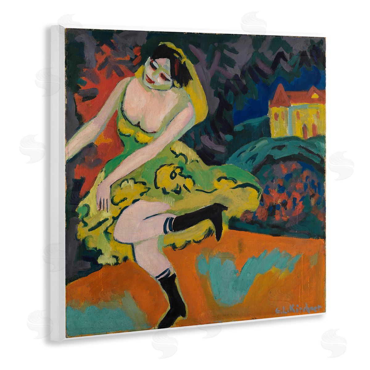 one1000paintings Kirchner Painting of Woman Wooden Wall Plaque Art Print