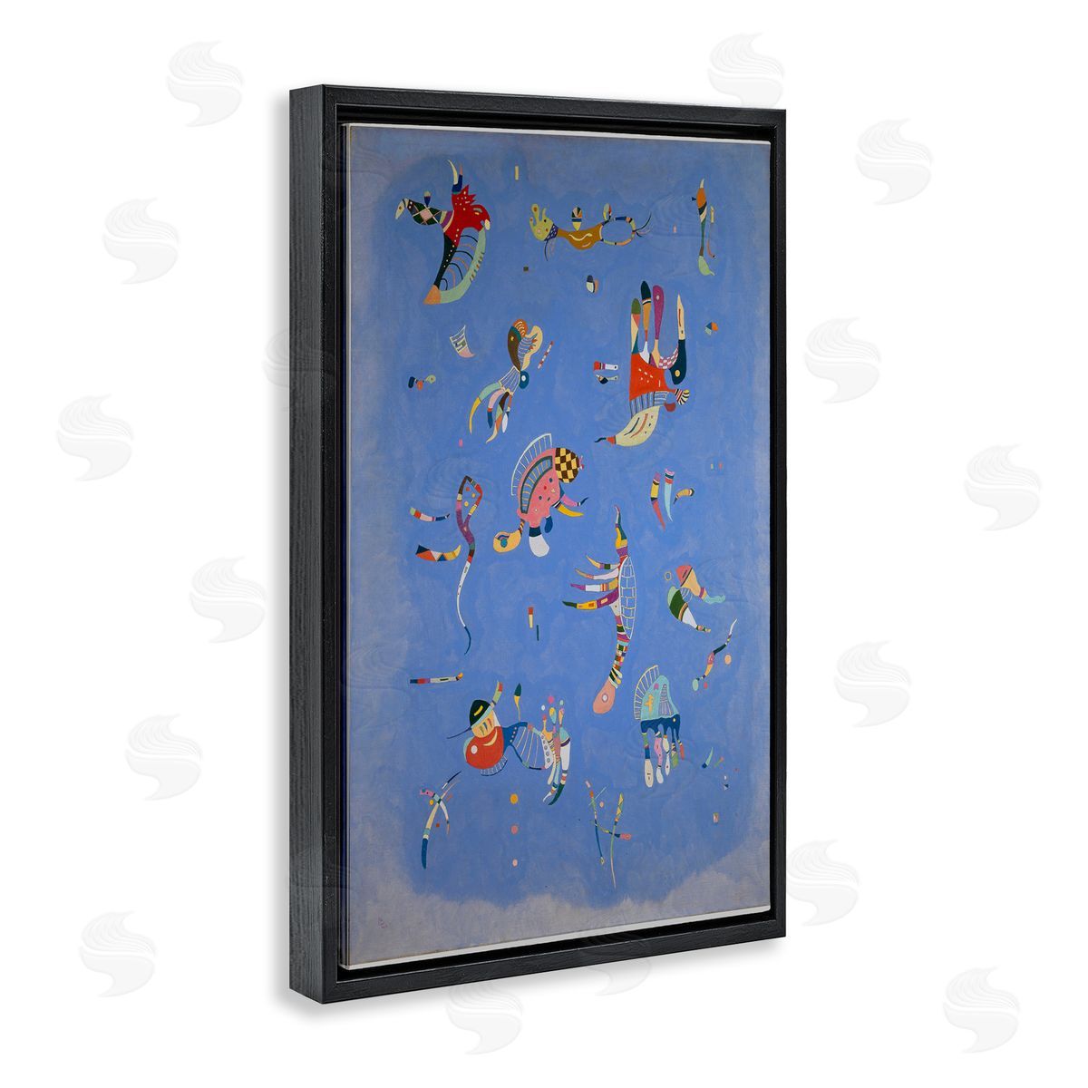 one1000paintings Kandinsky Sky Blue Painting Black Floating Frame Canvas Wall Art Print