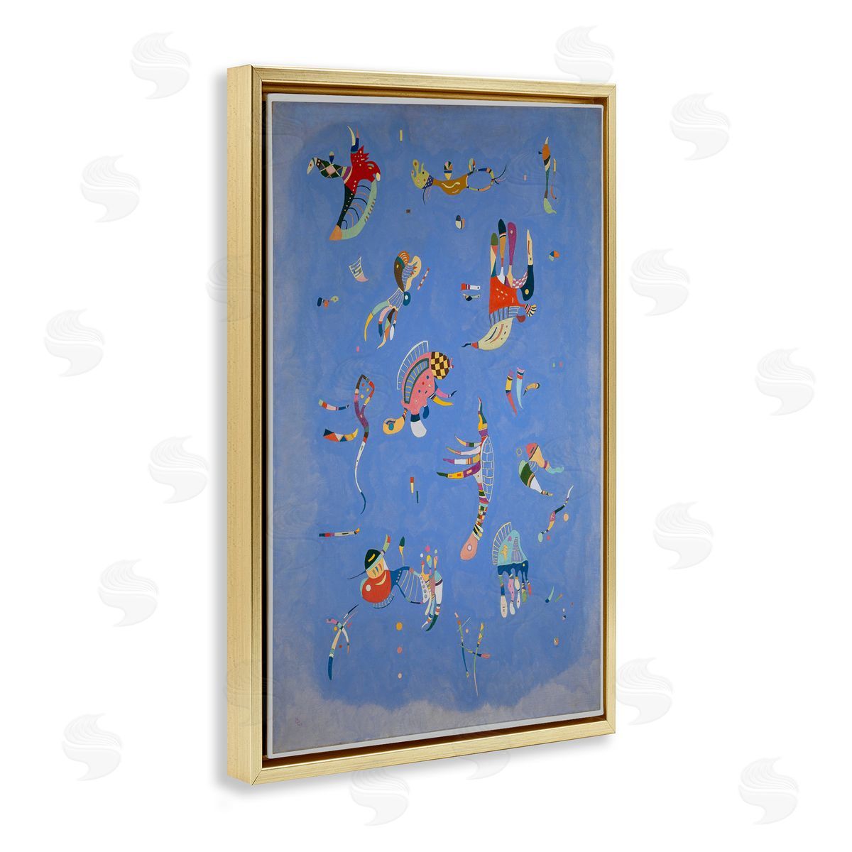 one1000paintings Kandinsky Sky Blue Painting Gold Floating Frame Canvas Wall Art Print
