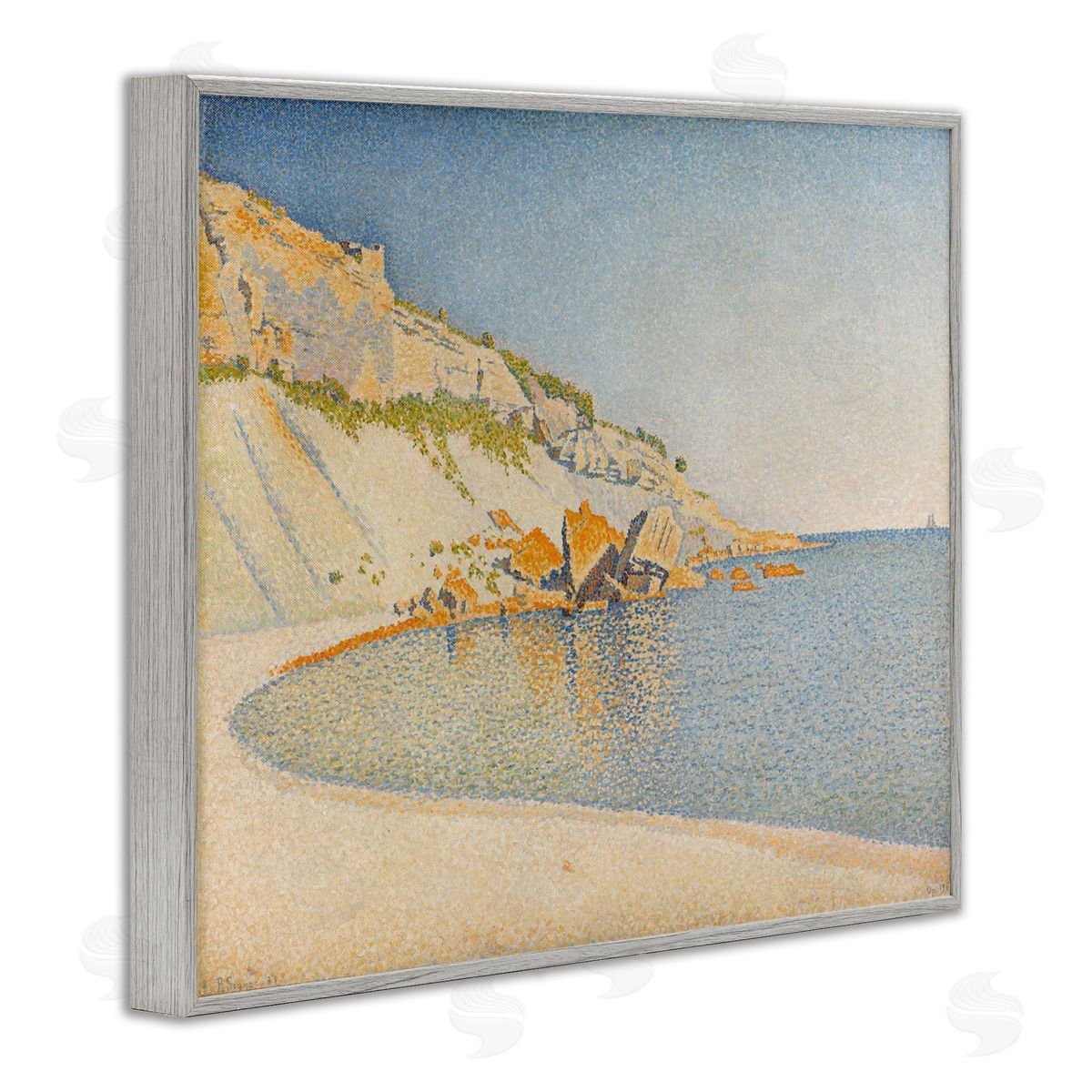 one1000paintings Classical Paul Signac Painting Gray Framed Giclee Wall Art Print