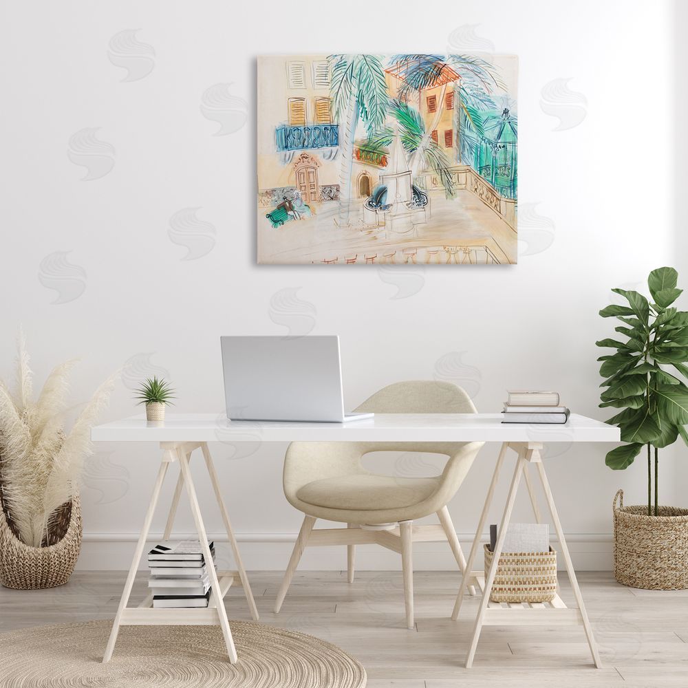 one1000paintings Couple Sur Un Banc Dufy Classic Canvas Wall Art Print in Room