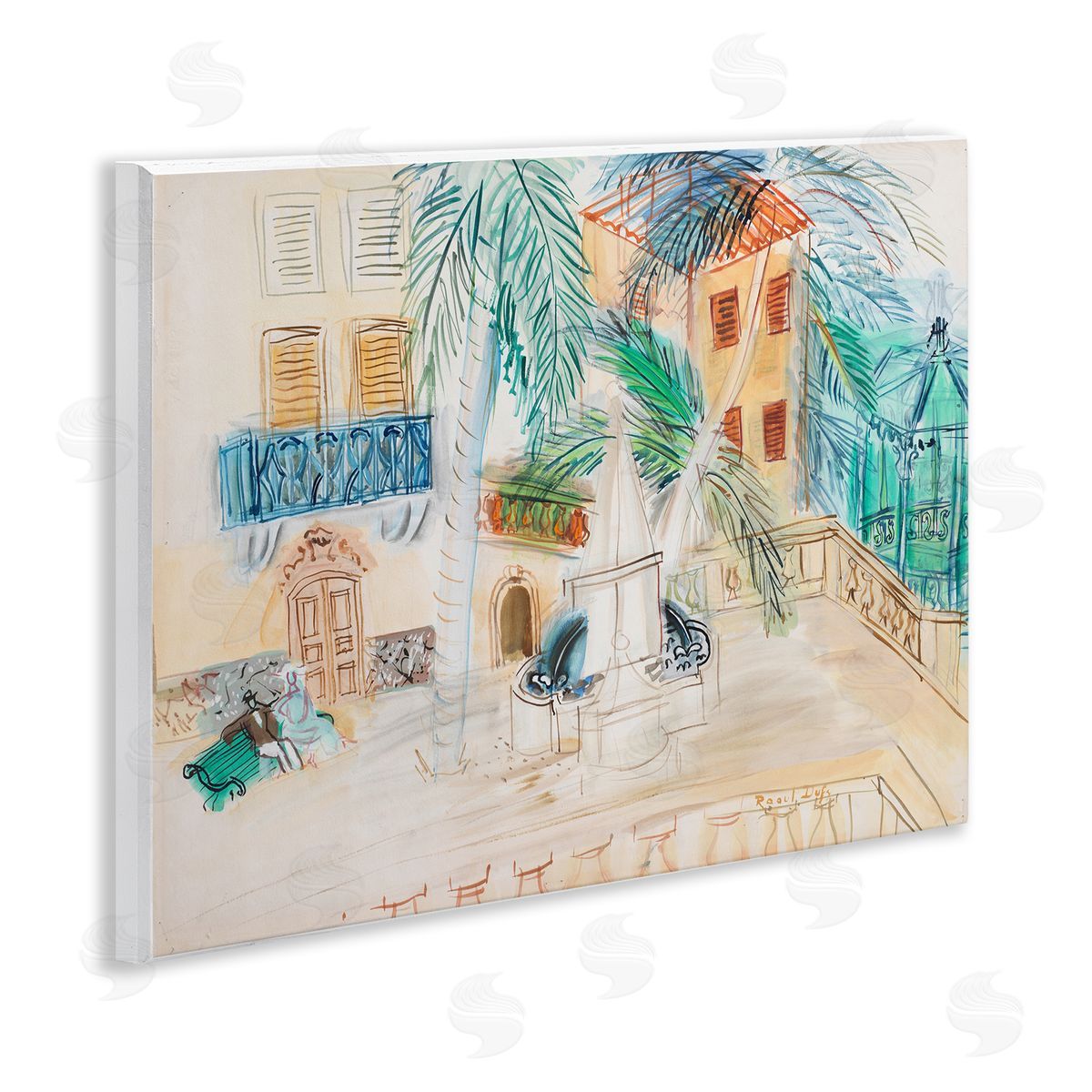 one1000paintings Couple Sur Un Banc Dufy Classic Wooden Wall Plaque Art Print