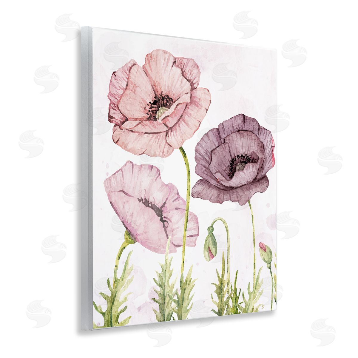 Kim Allen Poppies Trio in Garden Wooden Wall Plaque Art Print