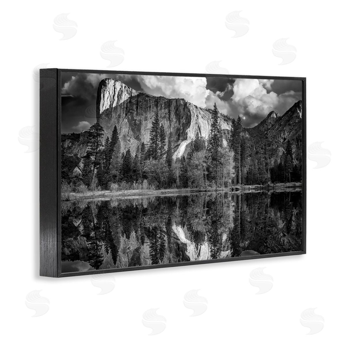 Rick Berk Forest Trees Lake Reflection Black Framed Giclee Wall Art Print