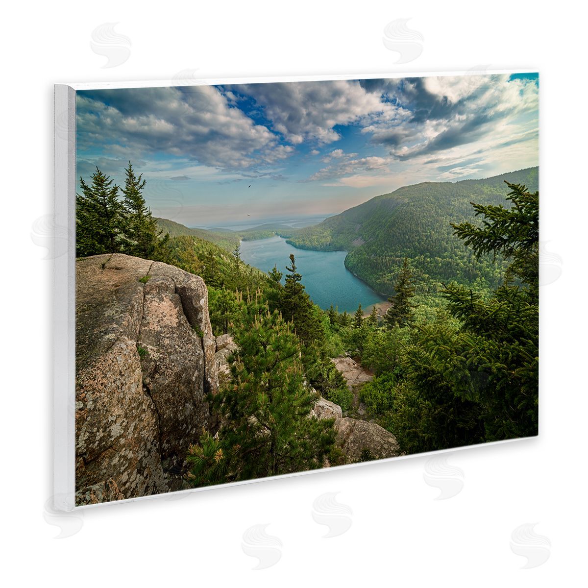 Rick Berk Lake View Over Mountains Wooden Wall Plaque Art Print