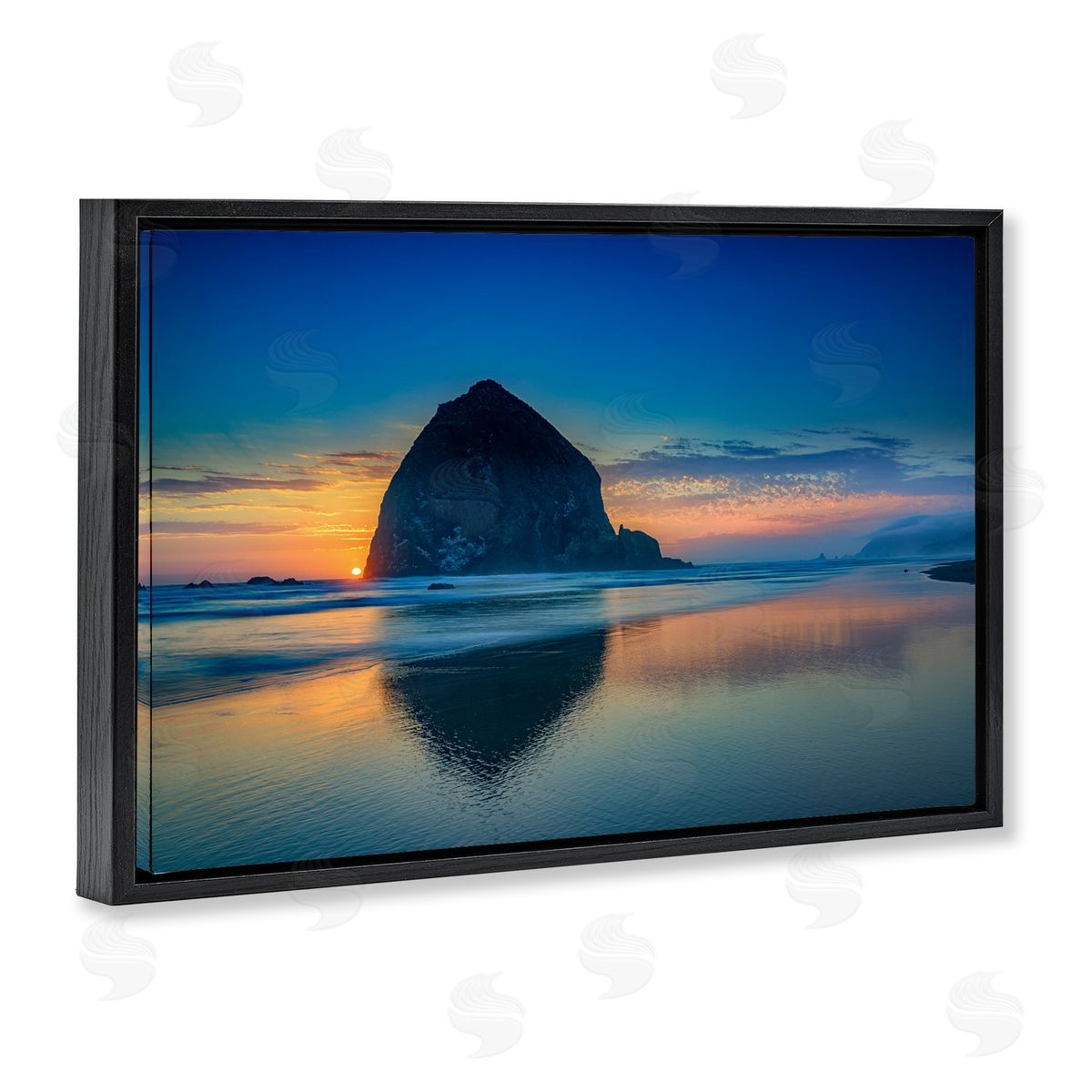 Rick Berk Deep Sunset Island View Black Floating Frame Canvas Wall Art Print