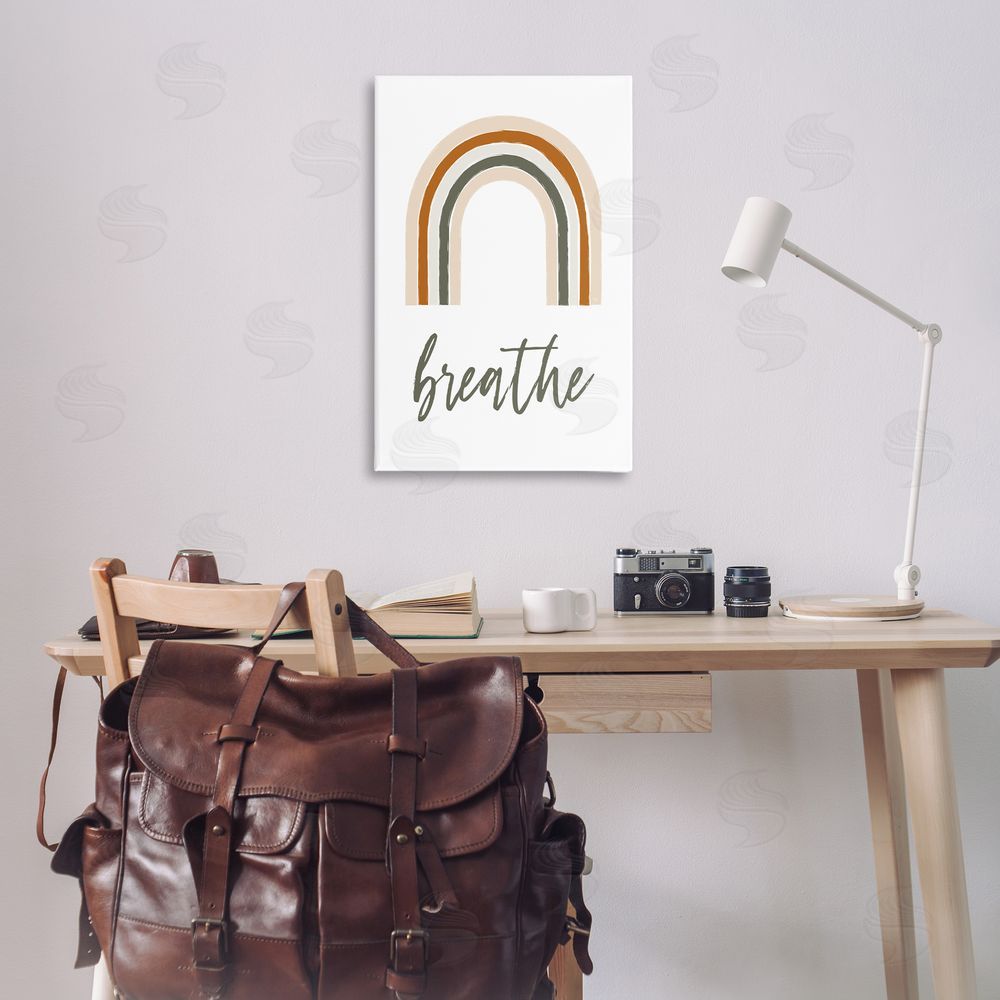 Martina Pavlova Breathe with Subtle Earth Tones Canvas Wall Art Print in Room