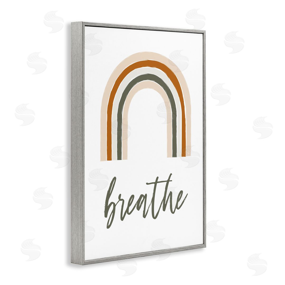 Martina Pavlova Breathe with Subtle Earth Tones Gray Framed Giclee Wall Art Print