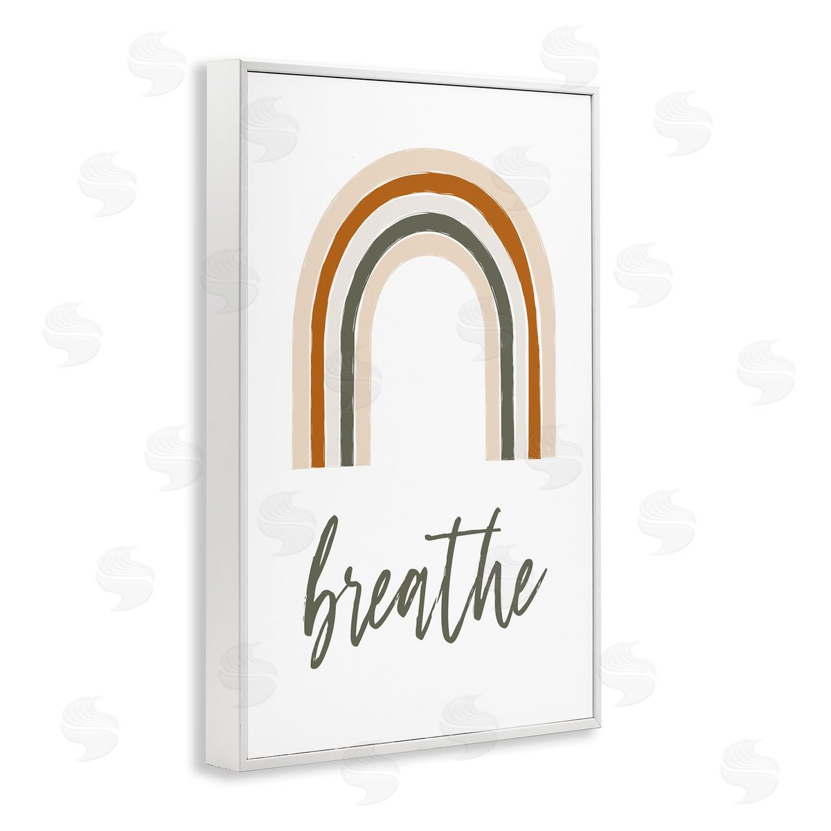 Martina Pavlova Breathe with Subtle Earth Tones White Framed Giclee Wall Art Print