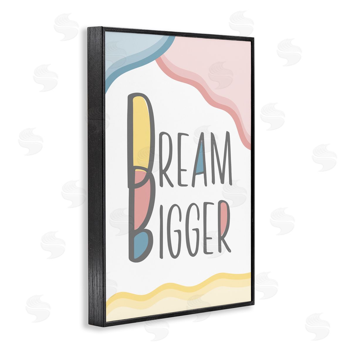 Martina Pavlova Dream Bigger Pastel Shapes Black Framed Giclee Wall Art Print